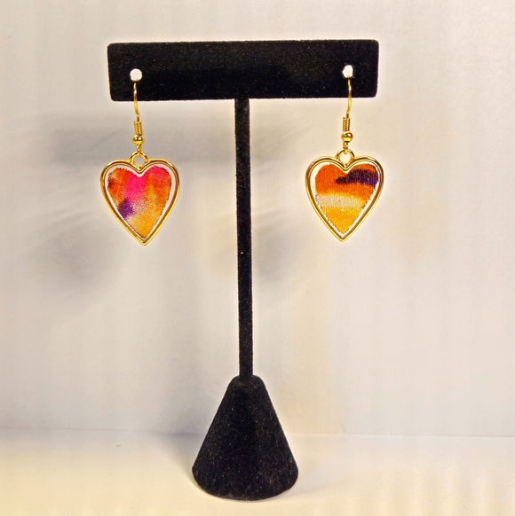 Handmade Jewelry - Colorful Heart-Shaped Earrings